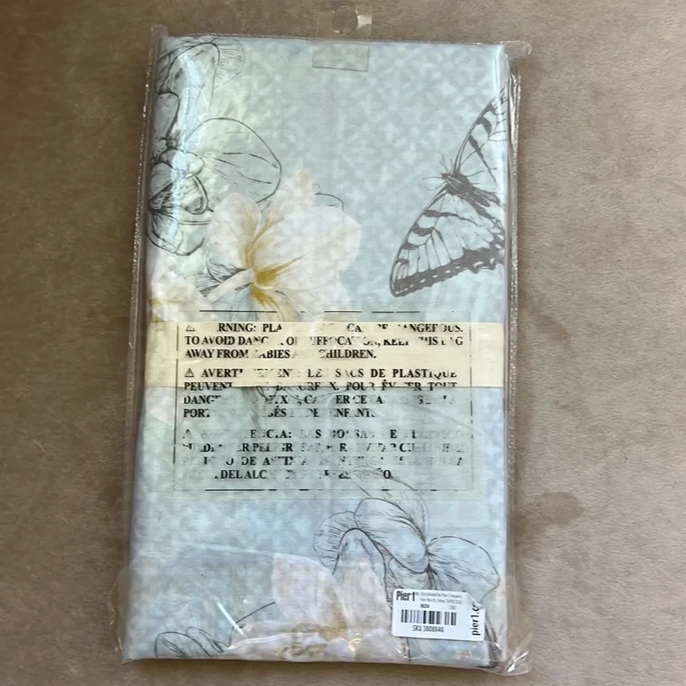 NEW Pier 1 26x26” EURO SHAM Leidon French Chic Birdcage Floral Butterfly